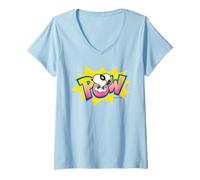 Donna Peanuts Snoopy Masked Pow Super Hero Incappucciato Beagle Comic LOL Maglietta con Collo a V