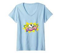 Donna Peanuts Snoopy Masked Pow Superhero Incappucciato Beagle Comic LOL Maglietta con Collo a V
