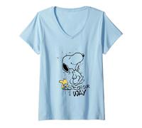 Donna Peanuts - Snoopy 'On our way' Maglietta con Collo a V