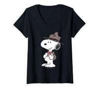 Donna Peanuts Snoopy Scout Leader Summer Adventure Beagle Classic Maglietta con Collo a V