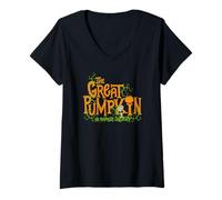 Donna Peanuts - Snoopy The Great Pumpkin Halloween Maglietta con Collo a V