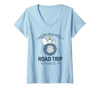 Donna Peanuts - Snoopy Woodstock Road Trip Maglietta con Collo a V