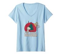 Donna Peanuts Xmas Snoopy Grumpy Enough Music Festa di Natale Ahahah Maglietta con Collo a V