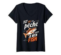 Donna Peccato per il resto pesco pesce pescatore, umorismo peccatore Maglietta con Collo a V