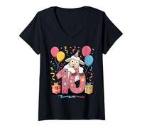 Donna Pecora 10 ° compleanno ragazzo ragazza 10 anni decimo dieci pecore Maglietta con Collo a V