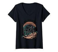 Donna Pedale The Peaks Mountain Bike Avventura Maglietta con Collo a V