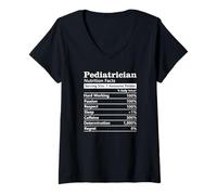 Donna Pediatra Fatti Nutrizionali Divertente Bambino Medico Apprezzamento Maglietta con Collo a V
