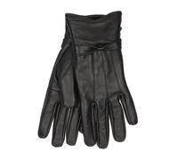 Donna Pelle Guanti Caldo Inverno di Pecora Morbida Fodera con Fiocco a Manopola