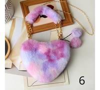 Donna Pelliccia Finta Borsa a Tracolla Soffice Pelo Cuore Forma Cravatta Regalo