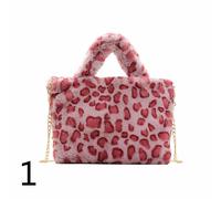 Donna Pelliccia Finta Borsa Borsa Tracolla Pelo Soffice Stampa Animale Leopardo