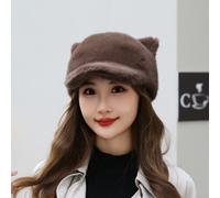 Donna Pelliccia Finta Cappello Baseball Colbacco Gatto Orecchio Carino Inverno'