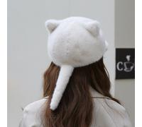 Donna Pelliccia Finta Cappello Baseball Colbacco Gatto Orecchio Carino Inverno'
