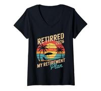Donna Pensionato 2026 Il Mio Progetto del Piano pensionistico per Pensionati Maglietta con Collo a V