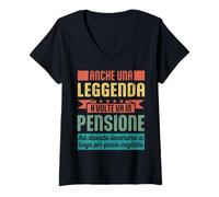Donna Pensionato Anche Una Leggenda A Volte Va In Pensione Regalo Maglietta con Collo a V