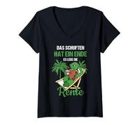 Donna Pensionierung Das Schuften Hat Ein Ende Es Lebe Die Rente Maglietta con Collo a V