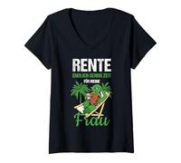 Donna Pensionierung Rente Endlich Genug Zeit für Meine Frau Rente Maglietta con Collo a V