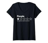 Donna People, One Star, Total Nightmare, Would Not Recommend Funny Maglietta con Collo a V