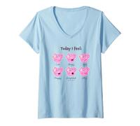 Donna Peppa Pig 20th Anniversary Today I Feel… Baby Faces Maglietta con Collo a V