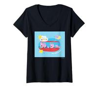 Donna Peppa Pig Beep Maglietta con Collo a V