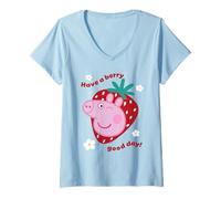 Donna Peppa Pig Berry Good Day Maglietta con Collo a V