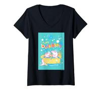 Donna Peppa Pig Bubbles Maglietta con Collo a V