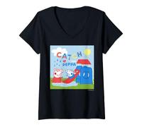 Donna Peppa Pig Catch Me Maglietta con Collo a V