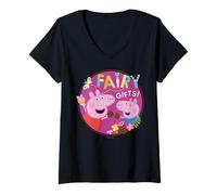 Donna Peppa Pig Fairy Gift Maglietta con Collo a V