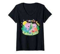 Donna Peppa Pig Fun Family Maglietta con Collo a V