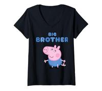 Donna Peppa Pig George Big Brother Maglietta con Collo a V