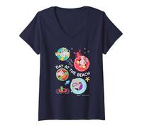Donna Peppa Pig George Pig Day At The Beach Maglietta con Collo a V