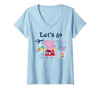 Donna Peppa Pig Let's Go Maglietta con Collo a V