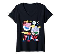 Donna Peppa Pig Lets Play Maglietta con Collo a V