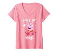 Donna Peppa Pig Magic Pose Fairy Bacchetta Amici Fun Classic Forever Maglietta con Collo a V