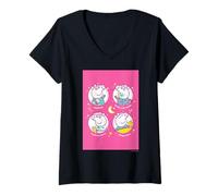 Donna Peppa Pig Sleepy Time Maglietta con Collo a V