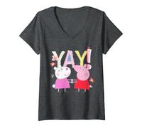 Donna Peppa Pig Suzy Sheep BFF Best Friends Forever Classic Love Maglietta con Collo a V