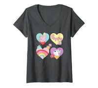 Donna Peppa Pig Suzy Sheep Hearts And Flowers Maglietta con Collo a V