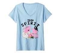 Donna Peppa Pig Team Spirit Halloween Maglietta con Collo a V