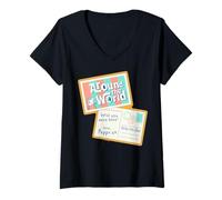 Donna Peppa Pig Trip Postcard Around The World Wish You Were Here! Maglietta con Collo a V