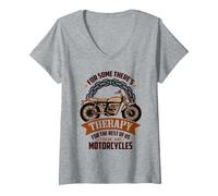 Donna per Alcuni Theres Terapia 4 Il Resto di Noi Ci r Moto Maglietta con Collo a V