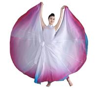Donna per Danza e Spettacoli Gonna Morbida ed Elastica Fluida e Reversibile Gonna Maxi Lunghezza Svasata e a Ruota Flamenco Fluida e con Laccetti Regolabili in Vita da Ballo 4 M