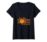 Donna per L'Amore del Gioco Basketball America Maglietta con Collo a V