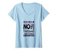 Donna per Mamma stanca - Figlia Piccola Maglietta con Collo a V