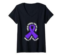 Donna Per mio figlio - sensibilizzazione sulla malattia di Crohn Maglietta con Collo a V