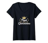 Donna per Quinceanera | Papa DE LA Quinceanera Maglietta con Collo a V