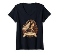 Donna per Un Tempo Come Questa Ester Biblical Faith Art Maglietta con Collo a V