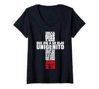 Donna perché Amiamo Dio in Questo Modo - Mensajes Biblicos Cristianos Maglietta con Collo a V