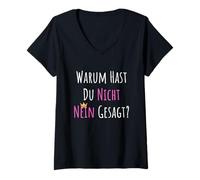 Donna perché Non Hai Detto di No? JGA Slogan Maglietta con Collo a V