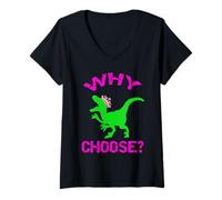 Donna perché Scegliere la Maglietta Dinosaur Princess - Tiara T-Rex per Ragazze Maglietta con Collo a V
