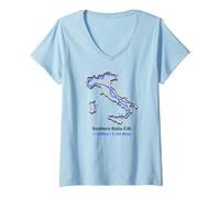 Donna Percorso del Sentiero Italia CAI Maglietta con Collo a V