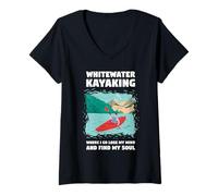 Donna Perdere la Testa e Trovare la mia Anima Whitewater Whitewater Kayak Maglietta con Collo a V
